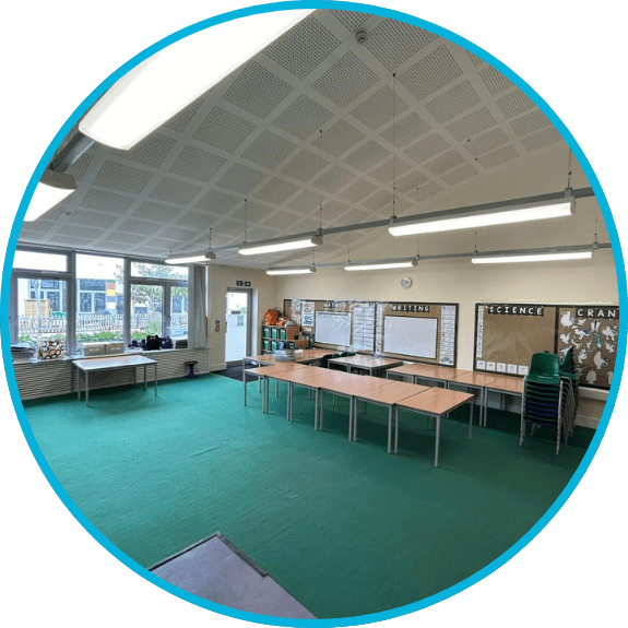 Bedford Electrical LED Lighting in a classroom